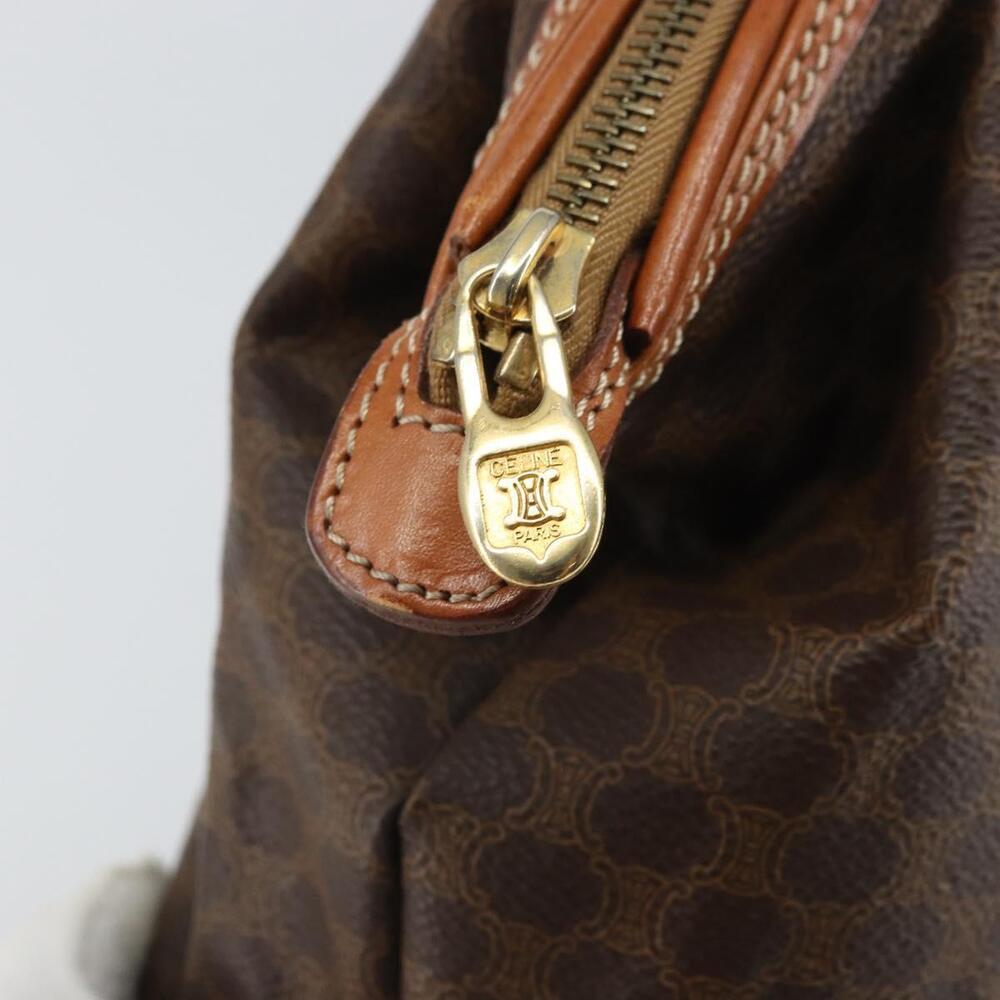 CELINE Macadam Canvas Clutch Bag PVC Leather Brown Gold Auth 162022 - Picture 8 of 16